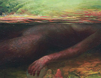 Ophelia.  Oil and Collage on Canvas.